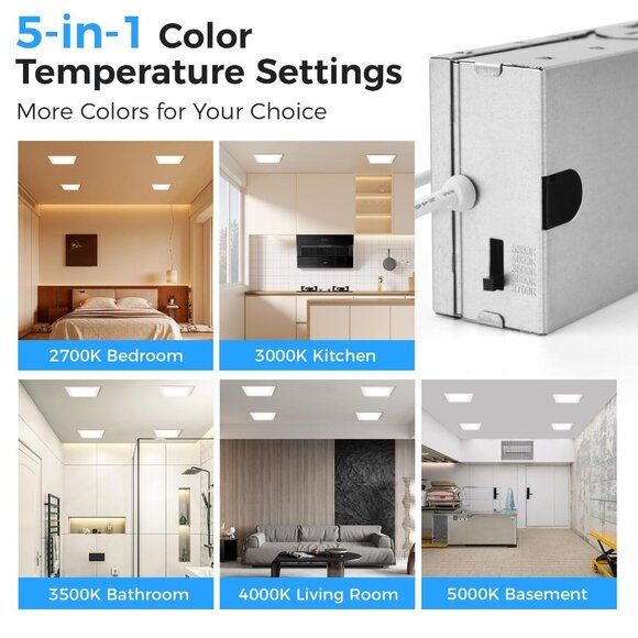 HONZIN 1 Pack 8 Inch Square LED Recessed Lighting, Ultra-Thin Canless Ceiling Li - Picture 11 of 12